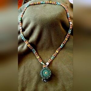 Handcrafted landyard / clip on. Loom weaved with seed beads
